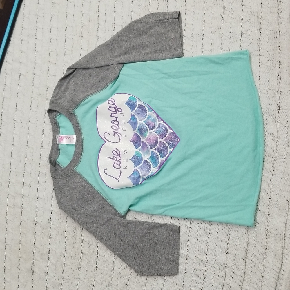 Lake George Mermaid Vibes Baseball Tee 6/8 Girls